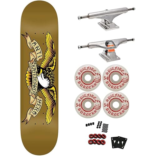Anti Hero Professional Complete Skateboard Classic Eagle with Independent Trucks, Spitfire Wheels, ABEC 5 Bearings, Hardware, and Griptape - Ready to Assemble
