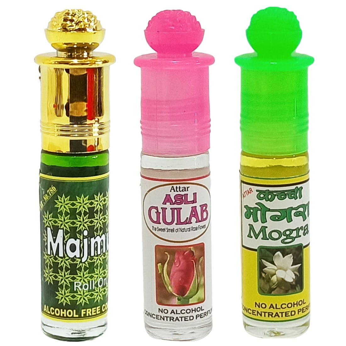 INDRA SUGANDH BHANDAR Attar For Men|Women MAJMUA, GULAB & KATCHA MOGRA Best Pujan Combination Long Lasting Fragrance 6ml Rollon 3 Pc. Combo Pack-image-36