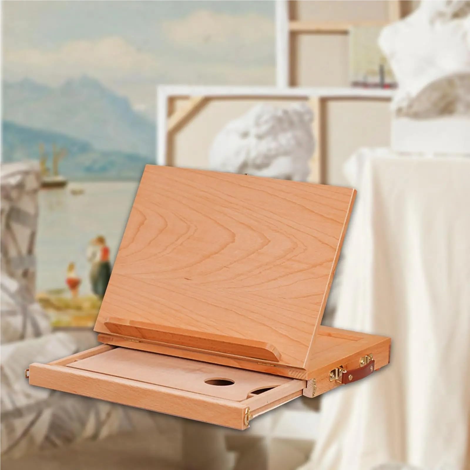 Boîte à croquis en bois avec tiroir pour Débutants Artistes