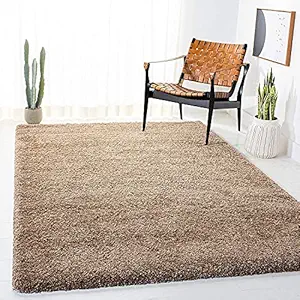 CARPETLIVE.com Plush Shaggy Rug for Bedroom and Living Room Floors Soft and Cozy Carpet for Home and Kids Room (Beige, 4x6 Feet)