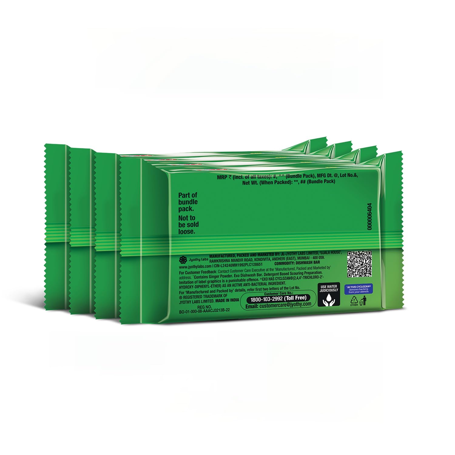 Exo Dishwash Bar, 360gm (90gm X (3 + 1 Bar Free) thumbnail 2