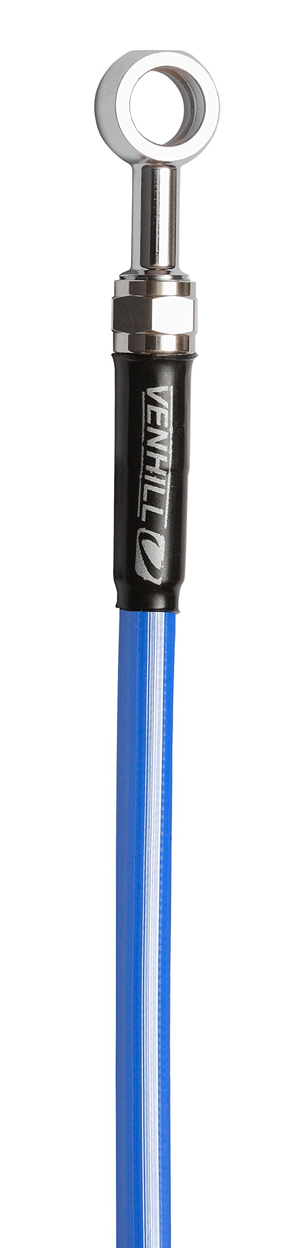 HON-6016F Braided Stainless Steel Front Brake Lines for Honda CBR600RR 2003-2004 - Blue w/Chrome Banjos and Bolts