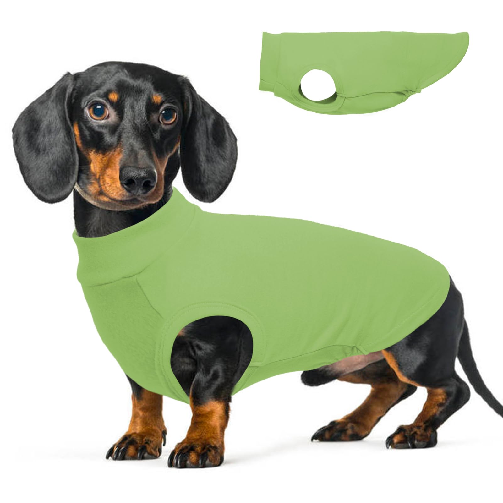 Hunde-Fleeceweste – grün, L – warmer Hundepullover, dehnbar, großes Hunde-Sweatshirt, leichte Hundejacken für mittelgroße Hunde, Dackelkleidung, französische Bulldogge, Mini-Schnauzer