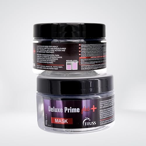 Miniatura 6 de TRUSS Deluxe Prime + Mascarilla para el cabello, antiencrespamiento, mascarilla hidratante para cabello quebradizo y decolorado, potente brillo y