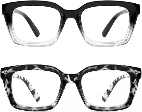 Miniatura 2 de Lentes de lectura de gran tamaño para mujeres y hombres, retro, cuadrados, con bloqueo de luz azul, para lectura de computadora, marco Oprah grande,