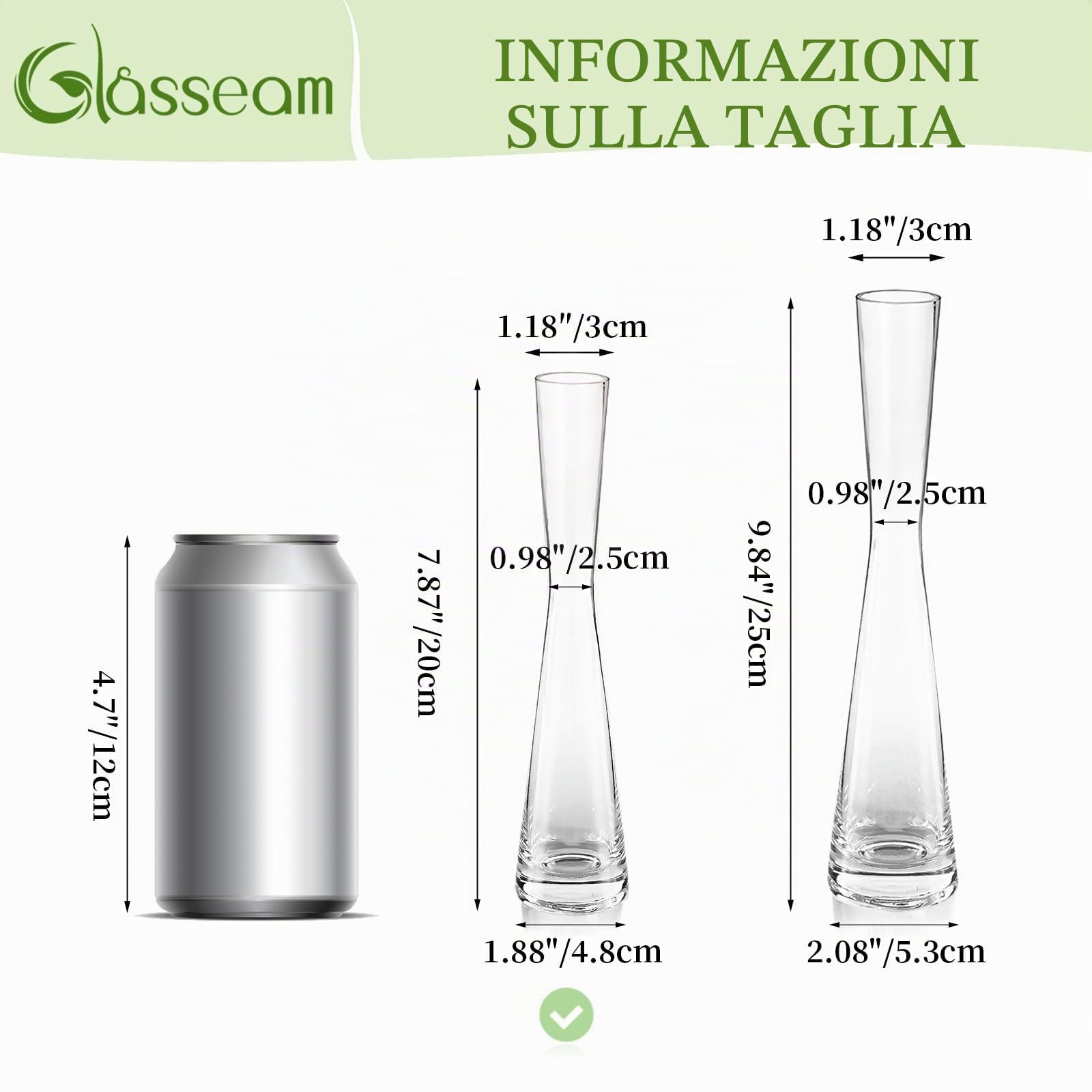 Glasseam Set di Vasi in Vetro per Centrotavola: 18 Pezzi Vaso in Vetro Trasparente per Decorazione Tavola Matrimonio Festa Casa Soggiorno - Vaso di Fiori Fatto a Mano Vasi Moderni per Fiori Piante