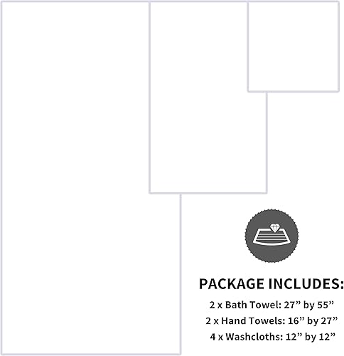 Miniatura 4 de Cosy Family Juego de toallas de microfibra de 8 piezas, 2 toallas de baño, 2 toallas de mano y 4 paños de lavado, toallas ultra suaves y altamente