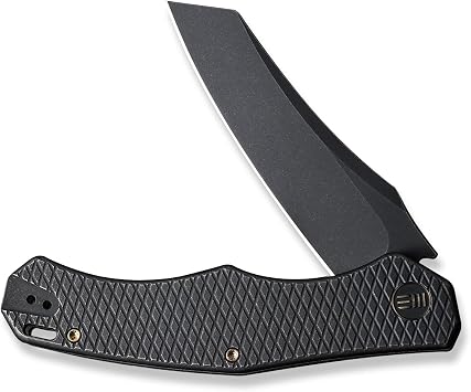 WE Kyle Lamb WE22010G-1 Black Titanium Handle with Diamond Pattern On Presentation Handle