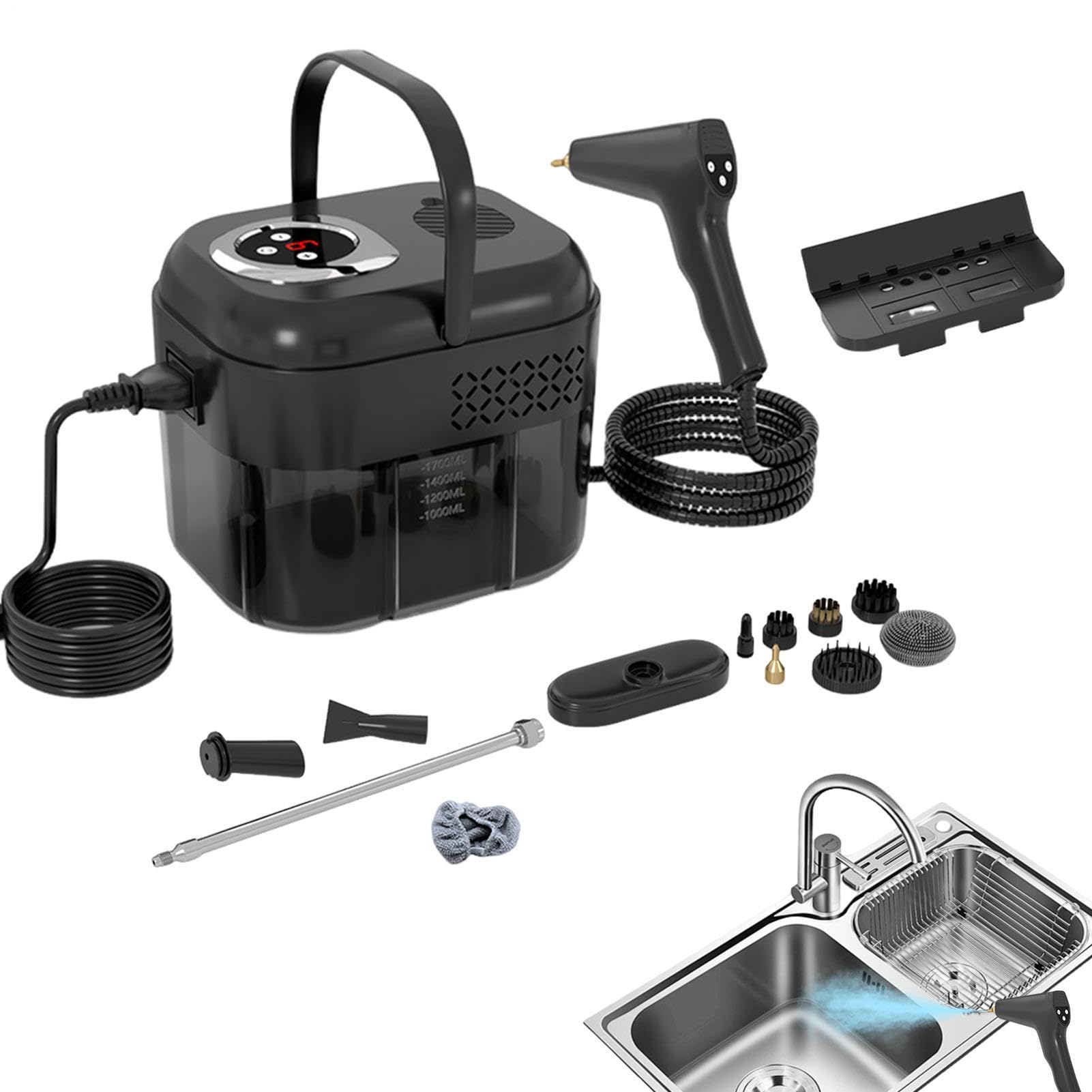 Limpiador a vapor Eliminación de manchas portátil, multiusos y con 6 | Limpiador a vapor para cocina Apto Para Sofá, Canapé, Muebles, Alfombra, Suelo De Madera, Tapicería, Azulejos Y