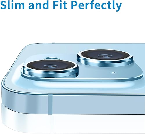Miniatura 5 de Hsefo Compatible con iPhone 15 y 15 Plus, protector de lente de cámara de vidrio templado antiarañazos, protector de pantalla de metal para cámara,