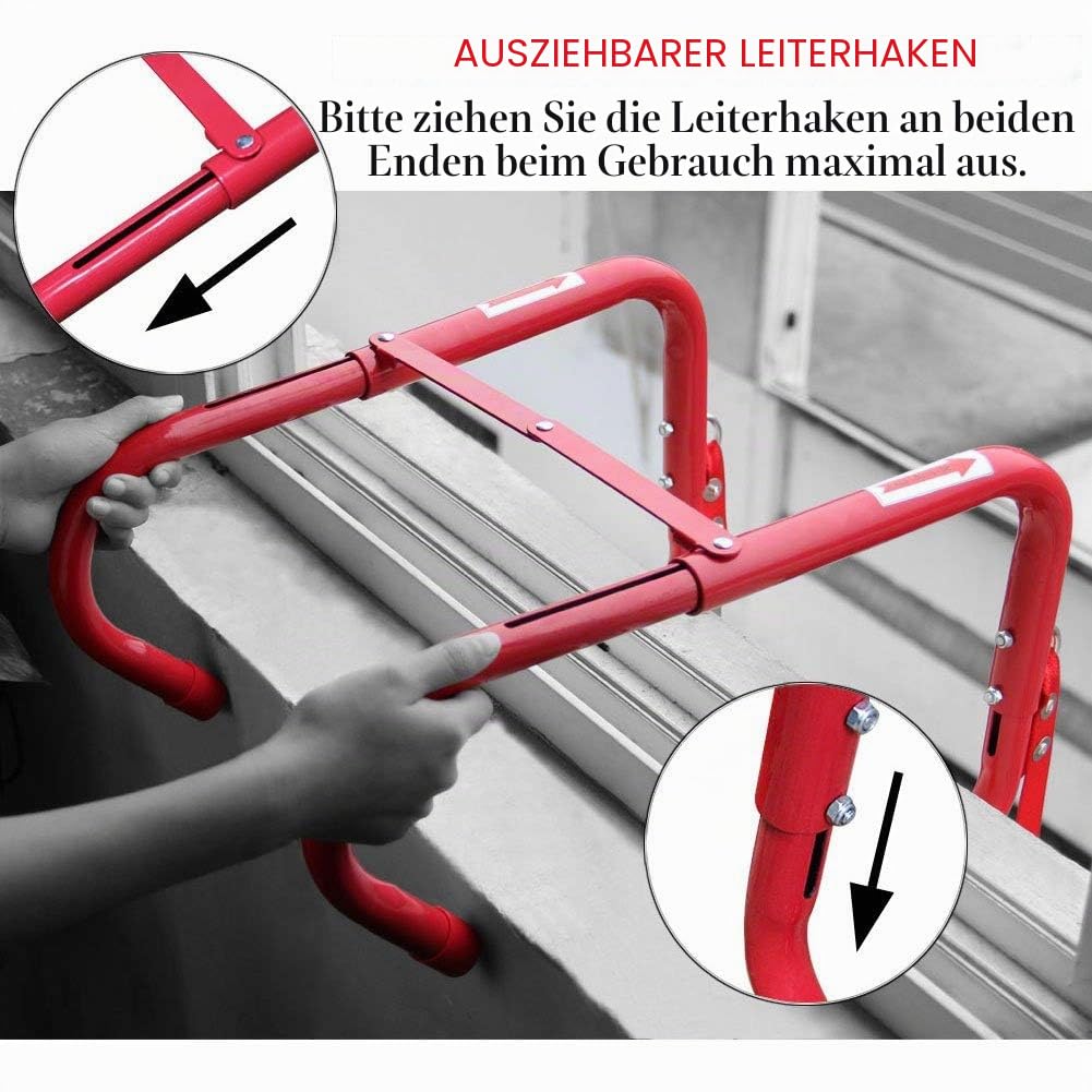 Hausse Einziehbare 3-stöckige Feuerleiter, 7,5 m