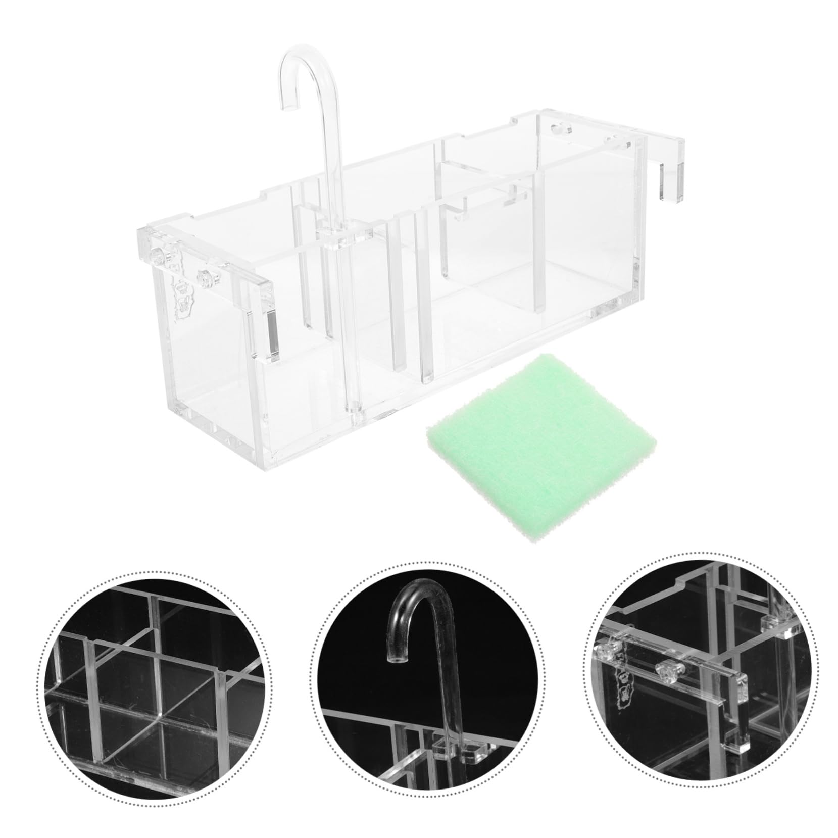 Yardwe Kasten Filter Für Fischbecken Panzer Spender Bausatz Fisch Tank Rack Nachfüllung Schwämme Kühler Für Aquarien Filterboxen Für Aquarien Filterschaumfilter Würfel Acryl Transparent