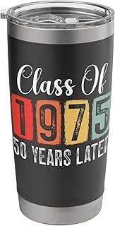 Retro Class of 1975 Reunion 50th Senior 75 Alumni Classmates Stainless Steel Insulated Tumbler