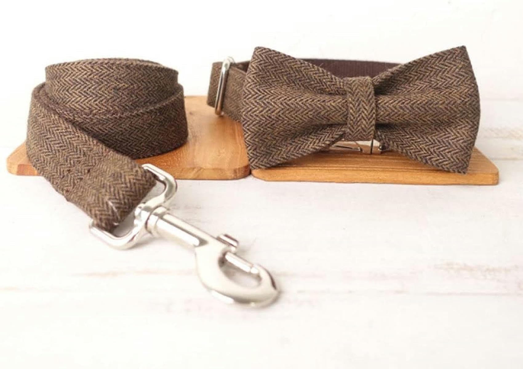 Attraktives Hundehalsband, verstellbar, für Welpen, 5 Größen, Halsband mit Fliege, S