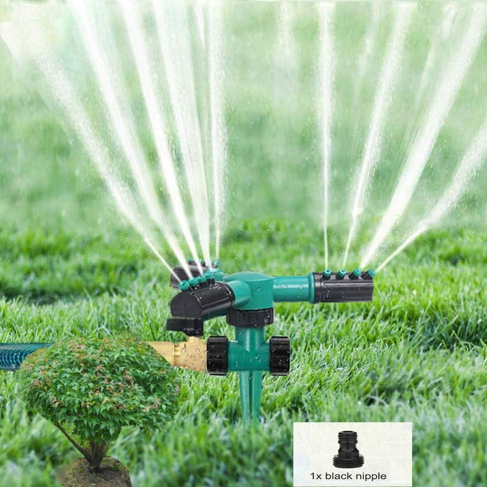 Durable Lawn Sprinkler, Yard Water Sprinklers for Lawn, Garden, Outdoor, plant, Park, 360 Degree Rotating Sprinkler Irrigation System, Adjustable Spray Angle and Distance, Waters Area Up to 3600 sq.ft