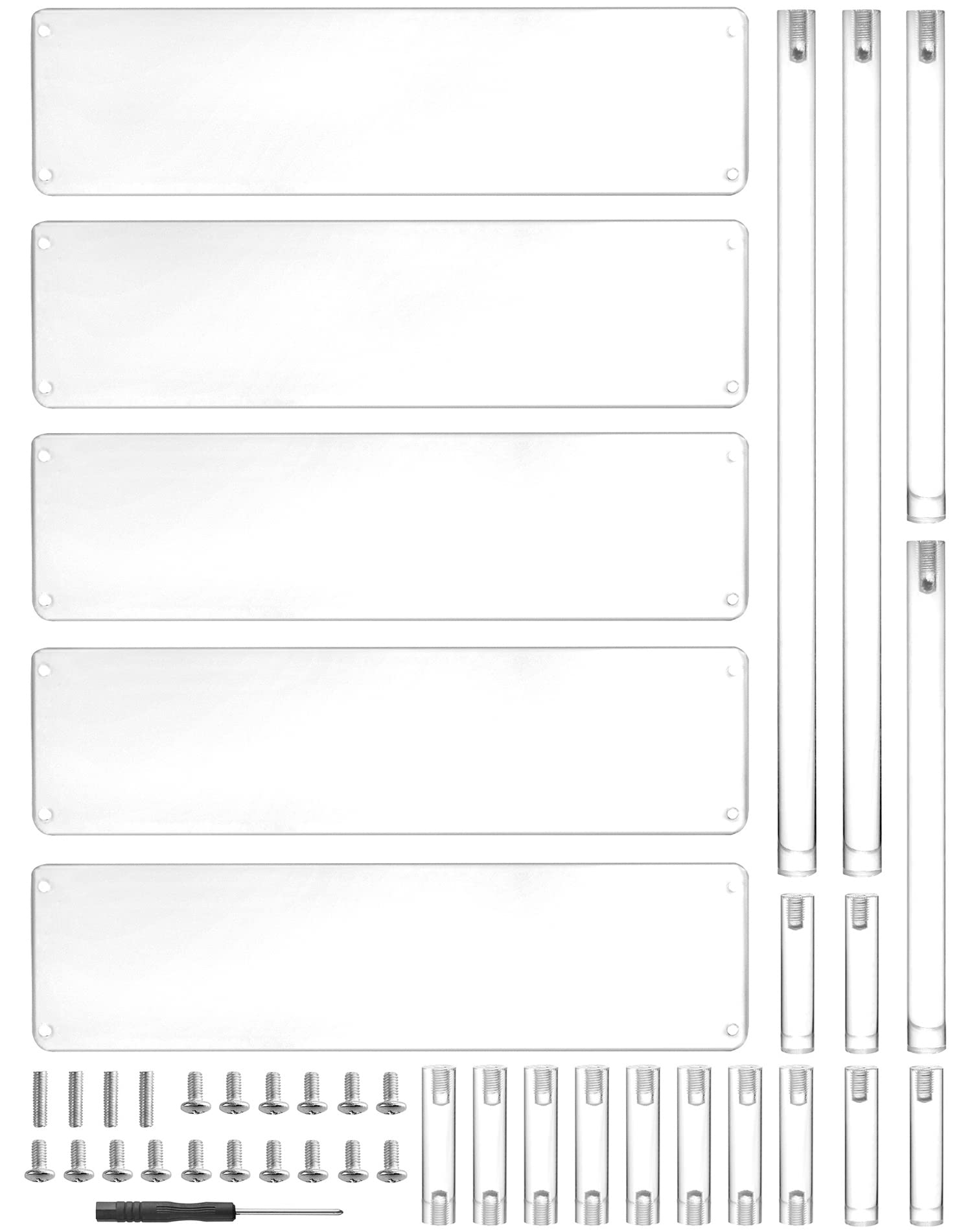 QWORK® Espositore Acrilico a 5 Livelli in Acrilico Spesso 4 mm, 32x30x25cm, per Personaggi Profumi Gioielli Cupcakes
