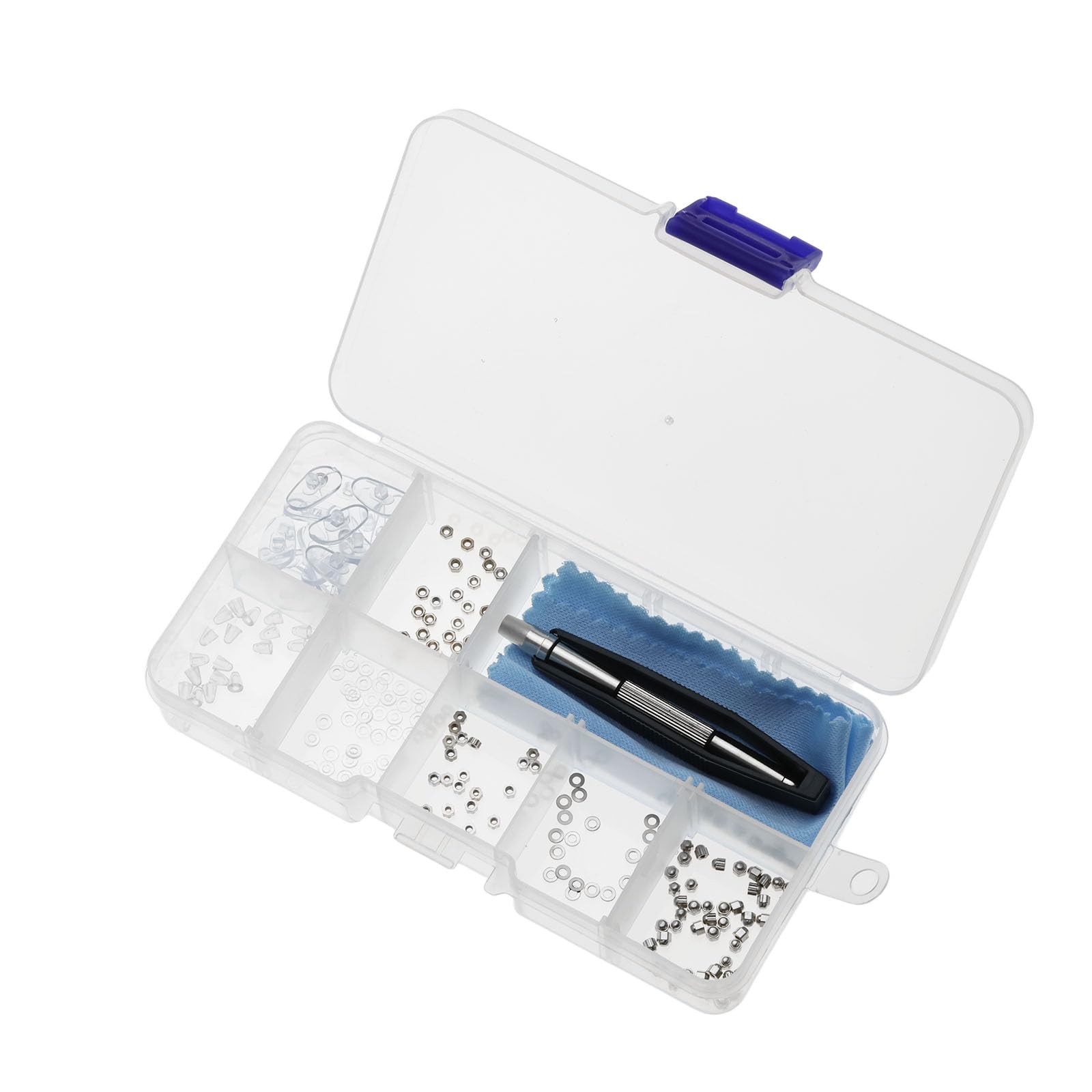 As Axis Spindleon Silver 150Pcs Eyeglass Repair Kit Screws Nuts Washers Tweezer For Glasses Fixing
