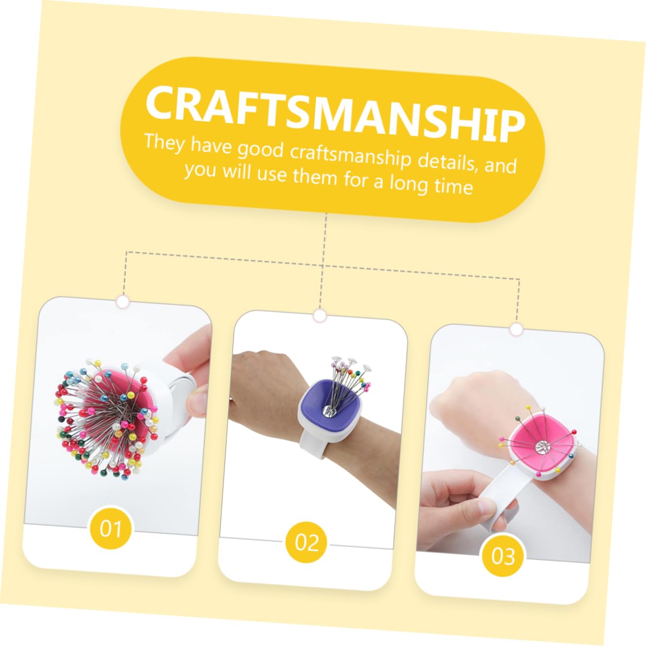 STOBOK 2 Sätze Handgelenk-magnetgehäuse Magnetisches Nadeletui Nähnadelhalter Für Das Handgelenk Handgemachtes Nähwerkzeug Nadelkissen Magnetisches Armband Magnethalter Gummi 3 Stück * 2