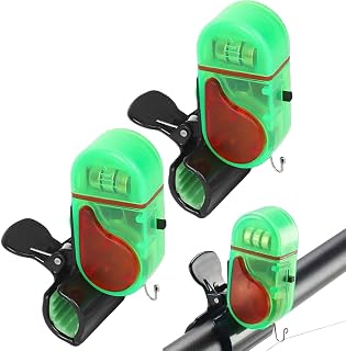 Fishing Bite Alarm with LED Light, 2025 Smart Electronic Fish Alert with Adjustable Sensitivity,Multi-Angle Smart Fish Bite Alarm Sound Bite Ice Fishing Tip Up Alarm Clip On Fishing Rod (1 Light)