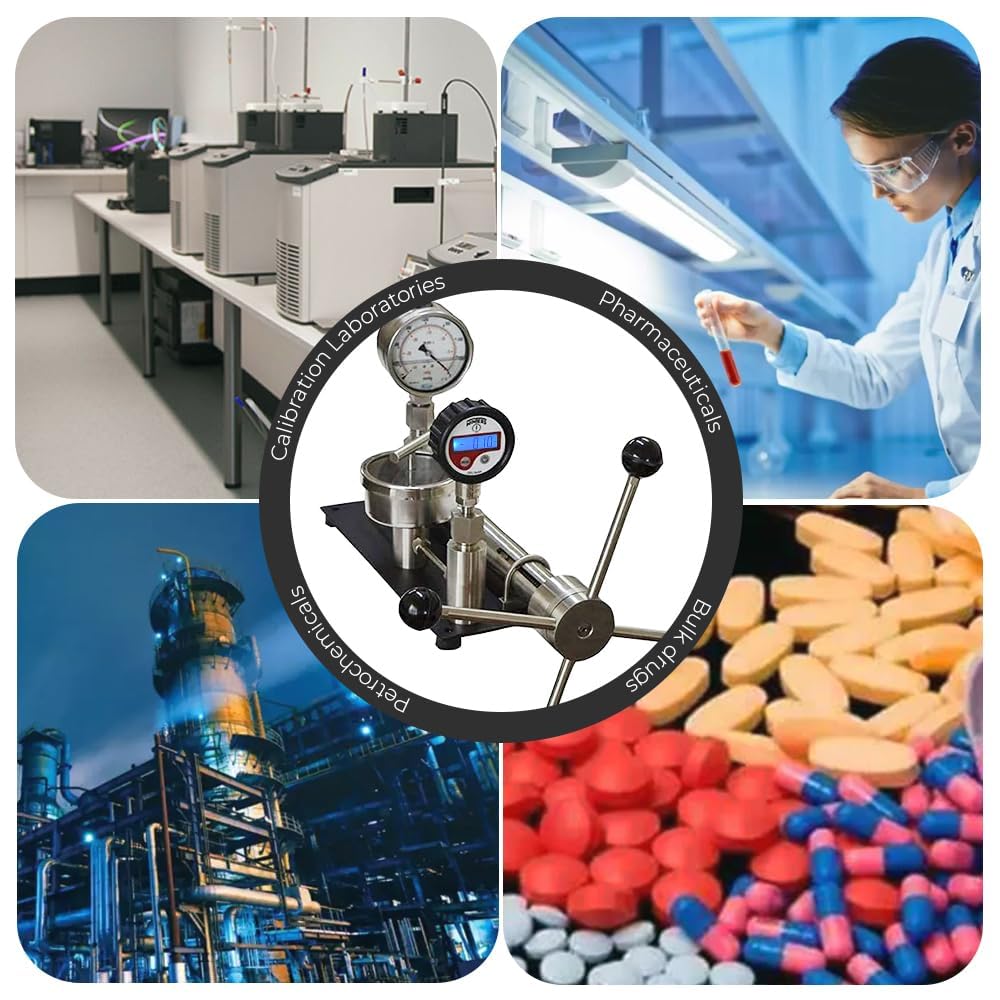 *Spedizione con in 1 giorno* Calibratore di Pressione da Banco, Campo di misura: 0–700 kg/cm² (0–70 MPa), per Laboratori di Calibrazione, Settore Farmaceutico e Petrolchimico, Modello: AI-PCAL1