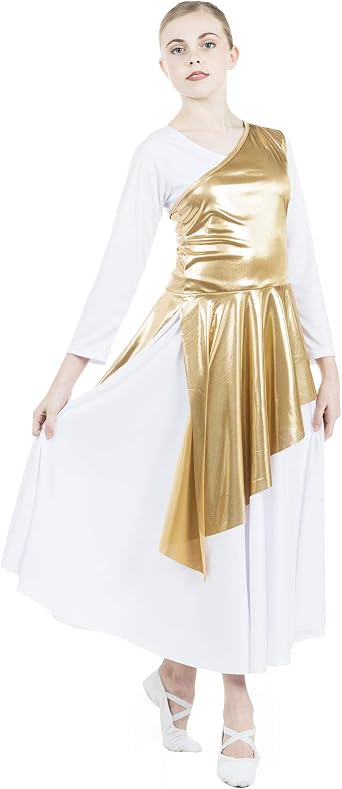 Danzcue Child Asymmetrical Praise Dance Tunic, White Dress Not Included