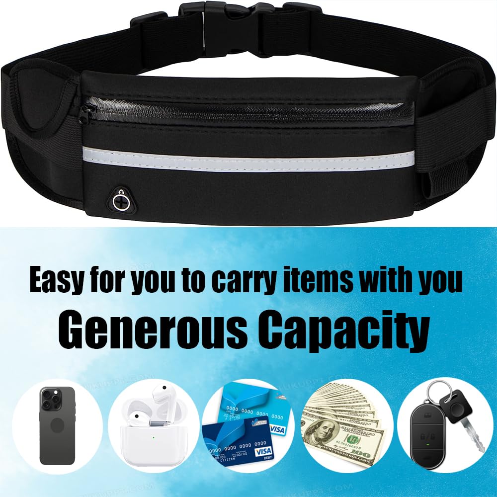 Cinturón para correr, para hombres y mujeres, elástico para todos los tamaños de teléfonos, bolsa de cintura deportiva, riñonera de soporte, bolsa móvil impermeable para correr, compatible con iPhone 8