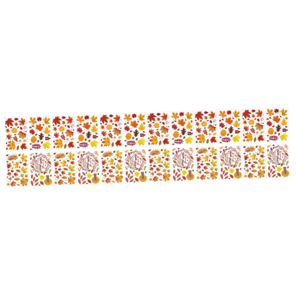 Stickers muraux de Thanksgiving avec feuilles d'automne en dessin animé