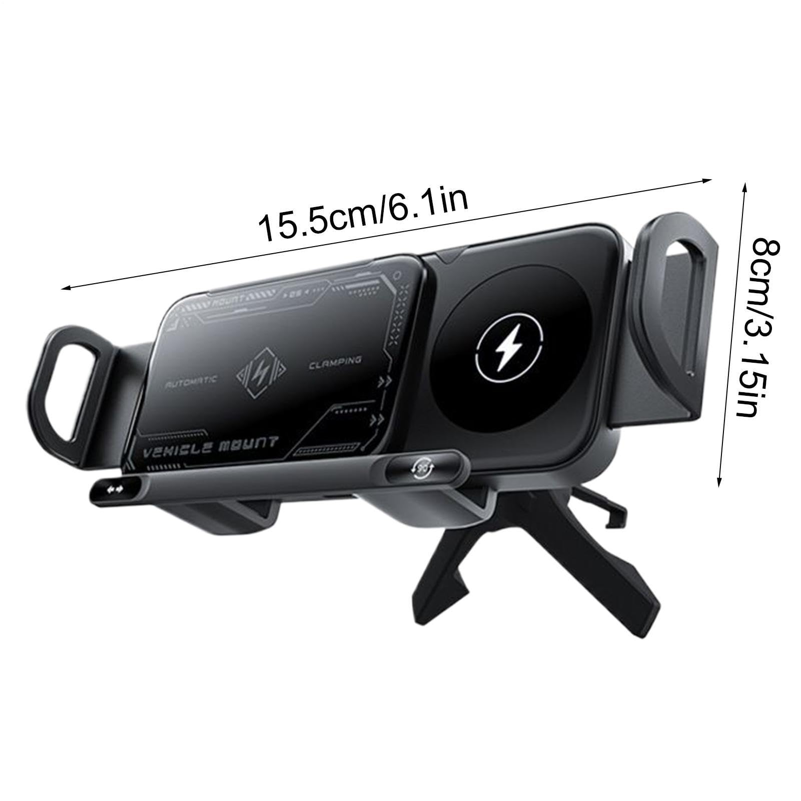 Generico Supporto Ricarica Wireless Auto Supporto Telefono Cruscotto | Supporto Smartphone Piegevole, Ricarica 15W Doppia Bobina per Auto