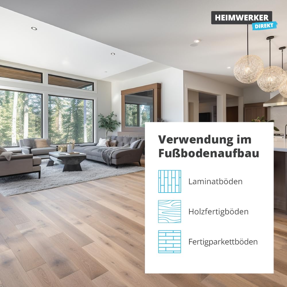50 m² Alfa Trittschalldämmung PE Dämmunterlage Schallschutz für Laminat und Holzfertigböden