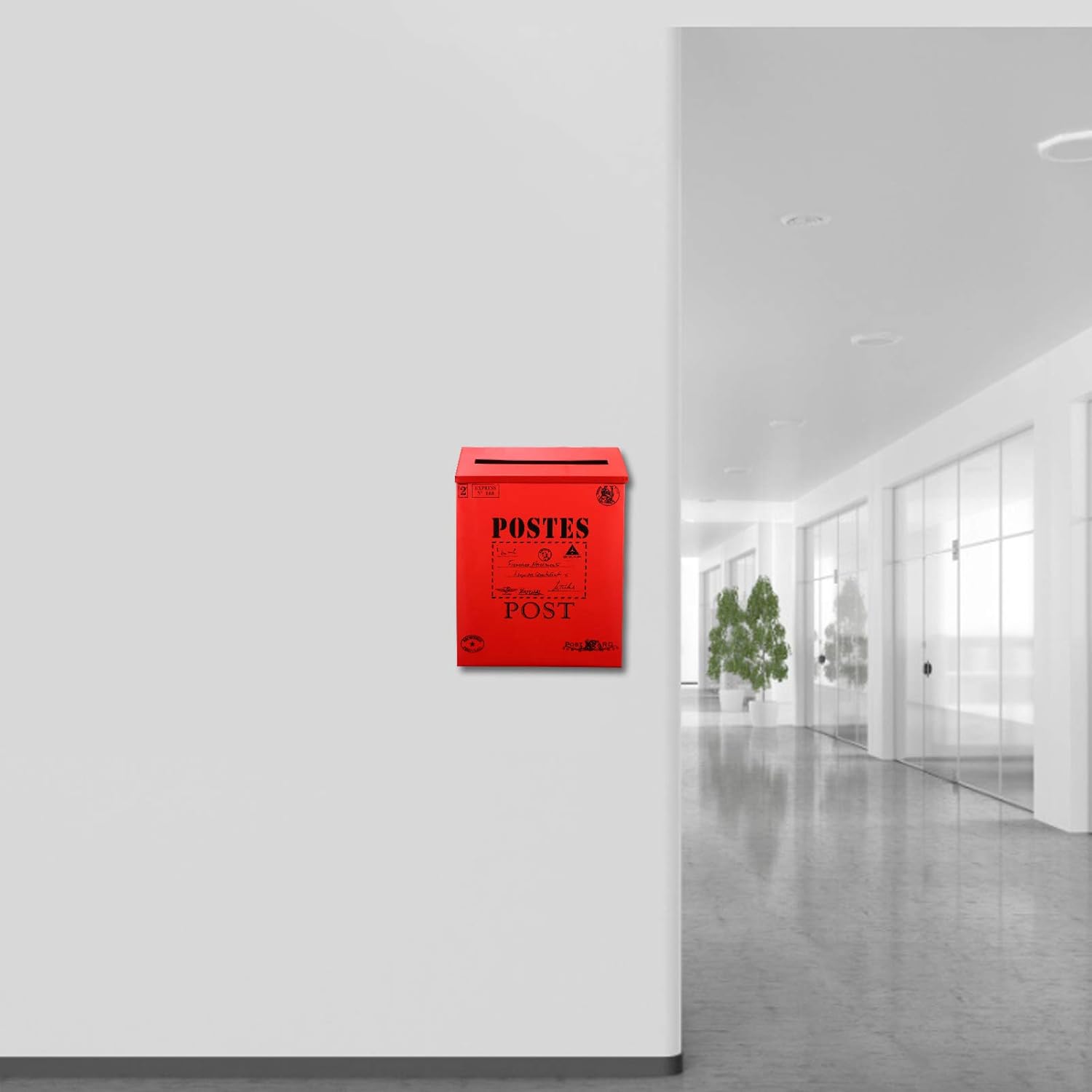 1pc Box Retro Tin Mailbox Photo Supply Letter Case Decor Newspaper Case Ornament Decor for Photo Home Decoration