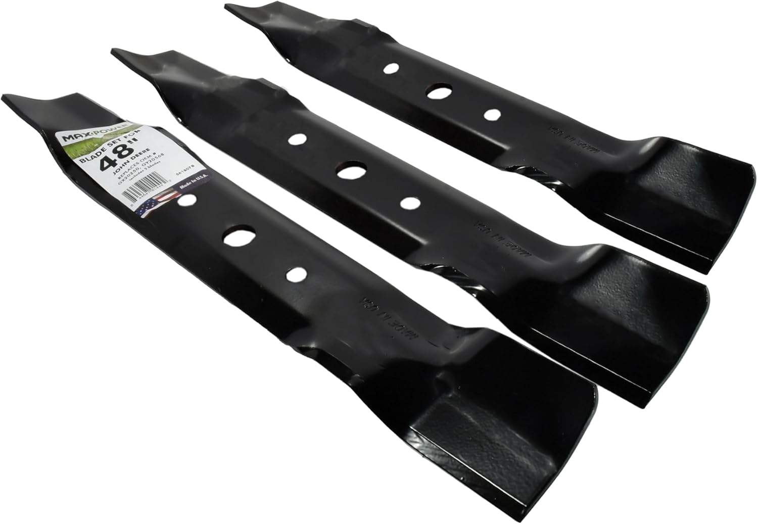 Maxpower 561807B Mower Blades, Replaces OEM #'s GX20250, GY20568, 50-2141, black