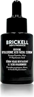 Brickell Men's Anti-Aging Hyaluronic Acid Face Serum - Natural Organic with Peptides, Boosts Collagen & Firmness, Unscented 1oz