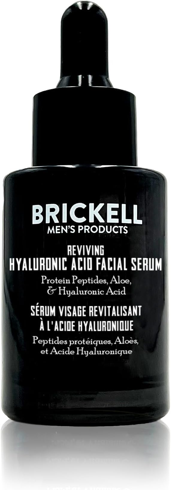 Brickell Men's Anti Aging Hyaluronic Acid Serum for Face, Day Face Serum for Men, Natural & Organic Facial Serum With Protein Peptides to Restore Collagen and Firmness, 1 Ounce, Unscented