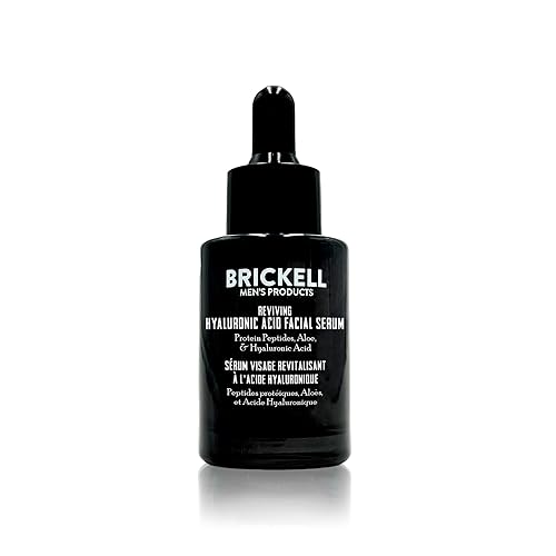 Brickell Suero de ácido hialurónico antienvejecimiento para hombre suero facial reviving Day para hombres suero natural y orgánico con vitamina C