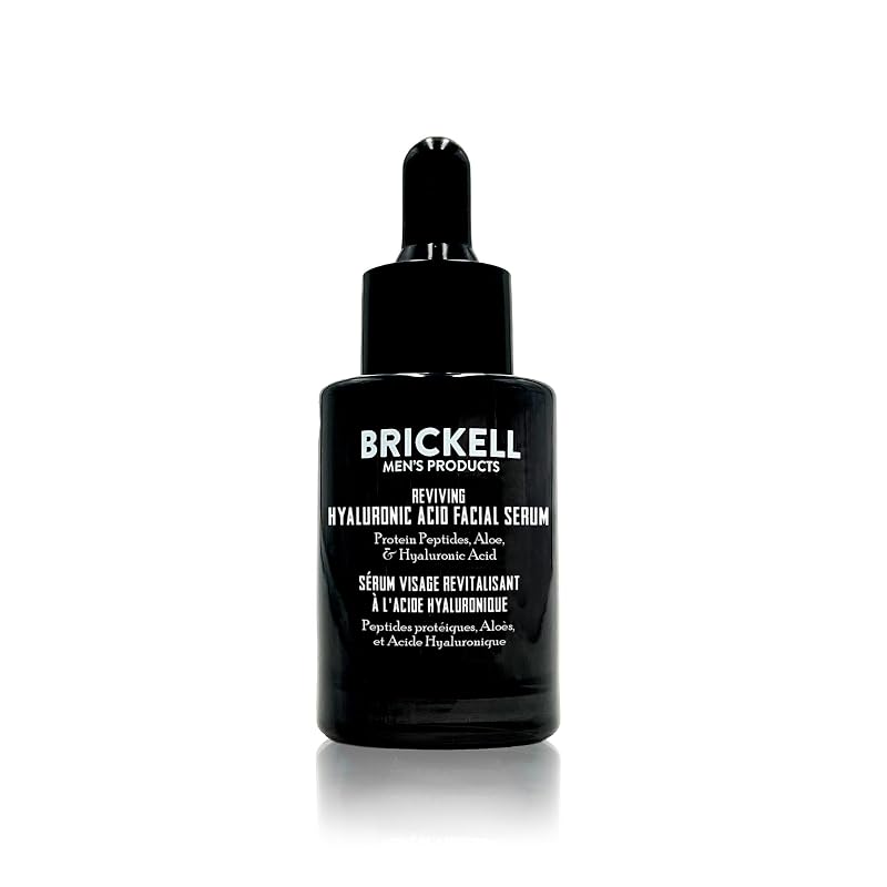 Sérum facial Brickell Men's Products com ácido hialurônico, aloe e peptídeos, 30 mL