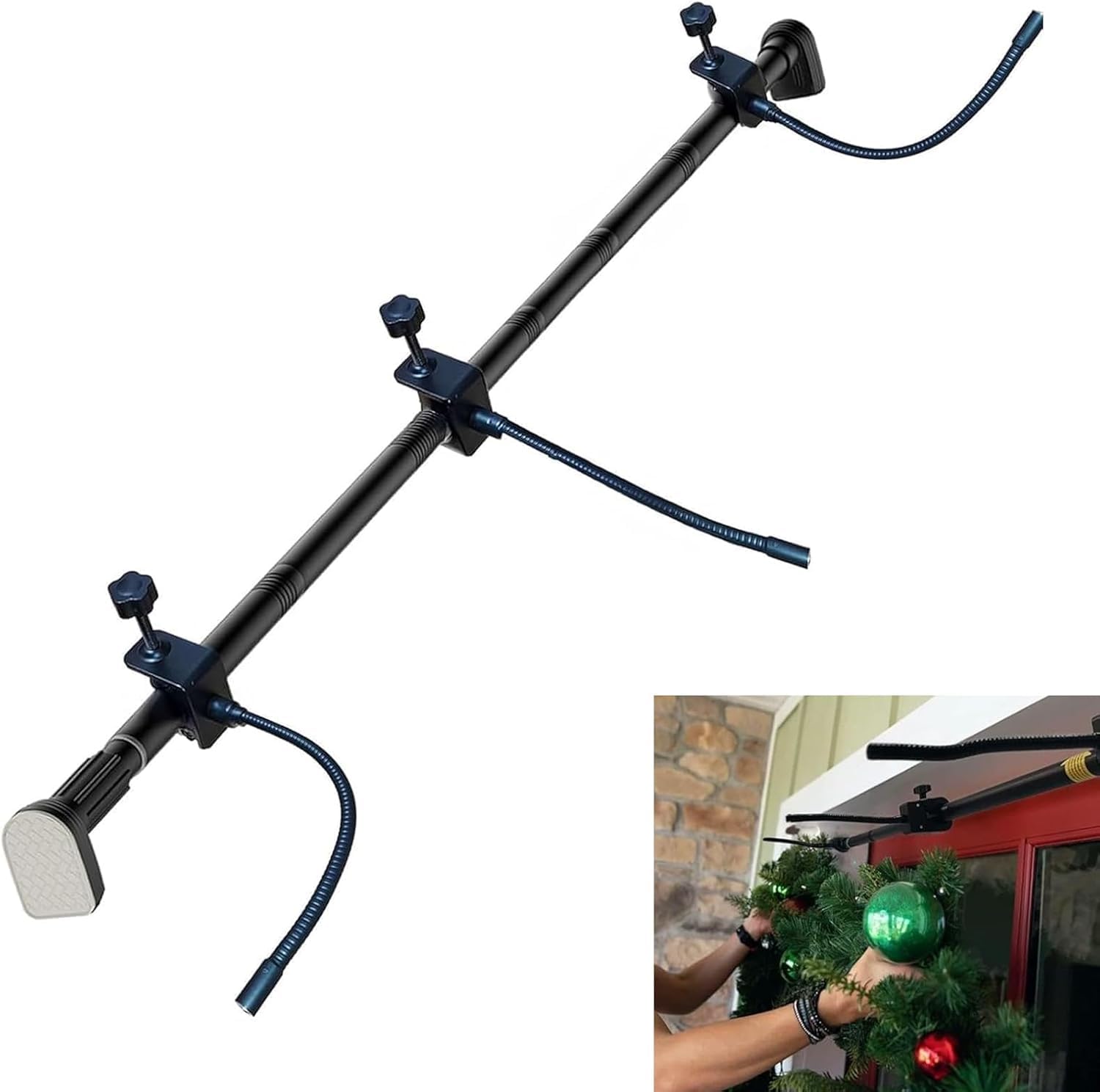 Garland Holder for Door Frame Adjustable Christmas Plant Hanger with Knob Perfect for Front Door Wreaths Halloween Door Decorations Ideal Solution for Hanging Garland and Wreaths (Length: 80-100cm)