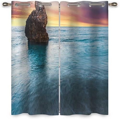 Miniatura 9 de Cortinas de acuarela para habitación, 2 paneles de decoración de ventanas de 63 pulgadas de ancho x 63 pulgadas de alto