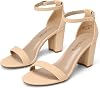 Sandalias de tacón block cómodas para mujer DREAM PAIRS | Tacones de vestir gruesos con punta abierta y tobillera ajustable, sandalias de tacón de moda para prom, bodas y eventos formales 1