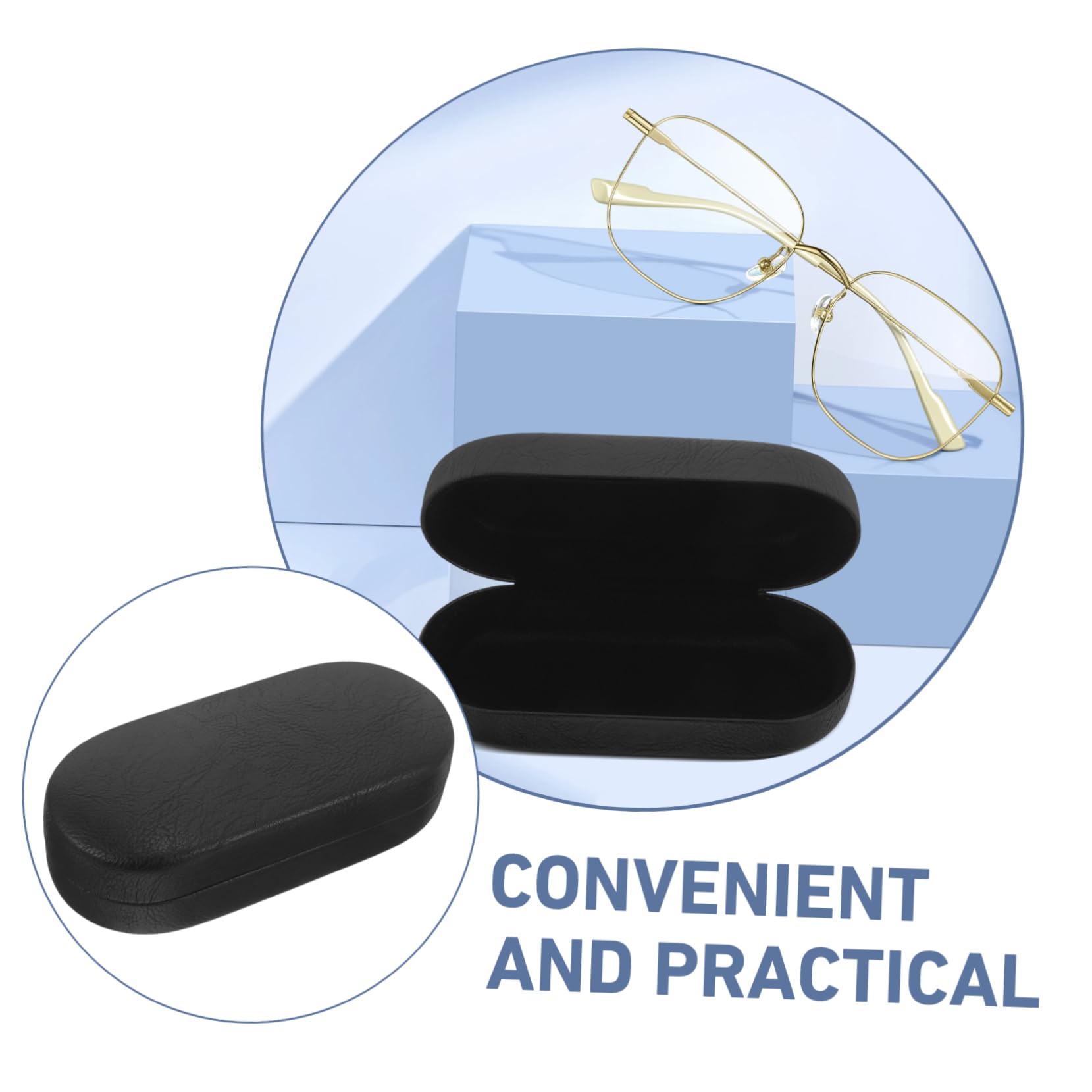 BESPORTBLE Estuche Para Gafas De Sol Caso Duro Viajar Múltiple Delgado Estuche De Gafas Duras Conformado Organizador De Gafas De Sol Transparente Almacenamiento Bolsa Plegable Cuero Pu Black