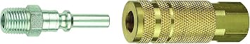 Tru-Flate 13-401 1/4" Lincoln Design x 1/4" NPT Steel Plug/Coupler Set