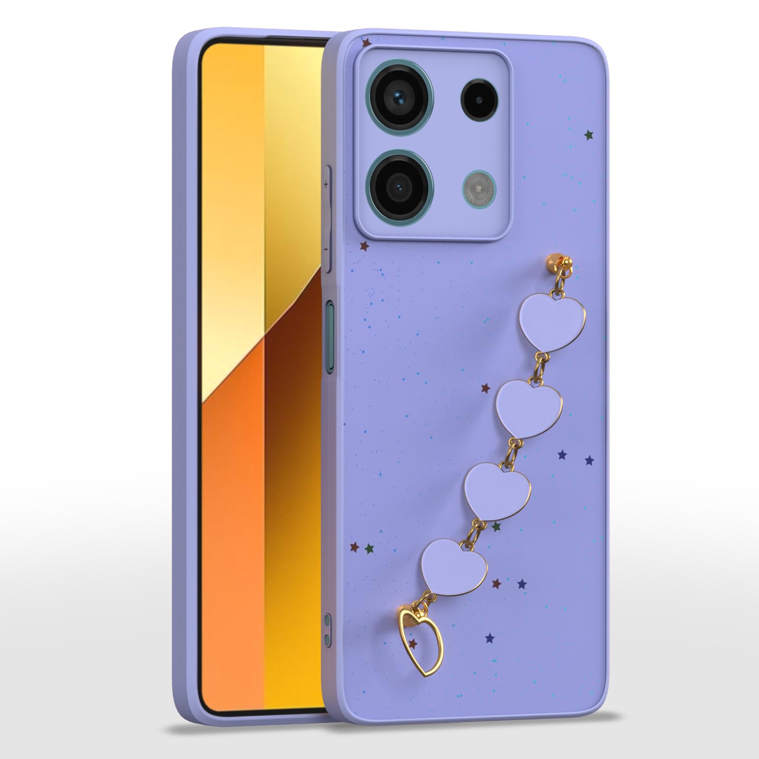 Pikkme Redmi Note 13 5G Back Cover for Girls | Heart Shaped Metal Chain Blocks | Sparkling Soft TPU | Case for Redmi Note 13 5G (Purple) (B0D5GQLKMW) Amazon Price History, Amazon Price Tracker