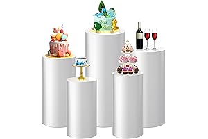 Thickened Stainless Steel 5Pcs Metal Round Cylinder Stands