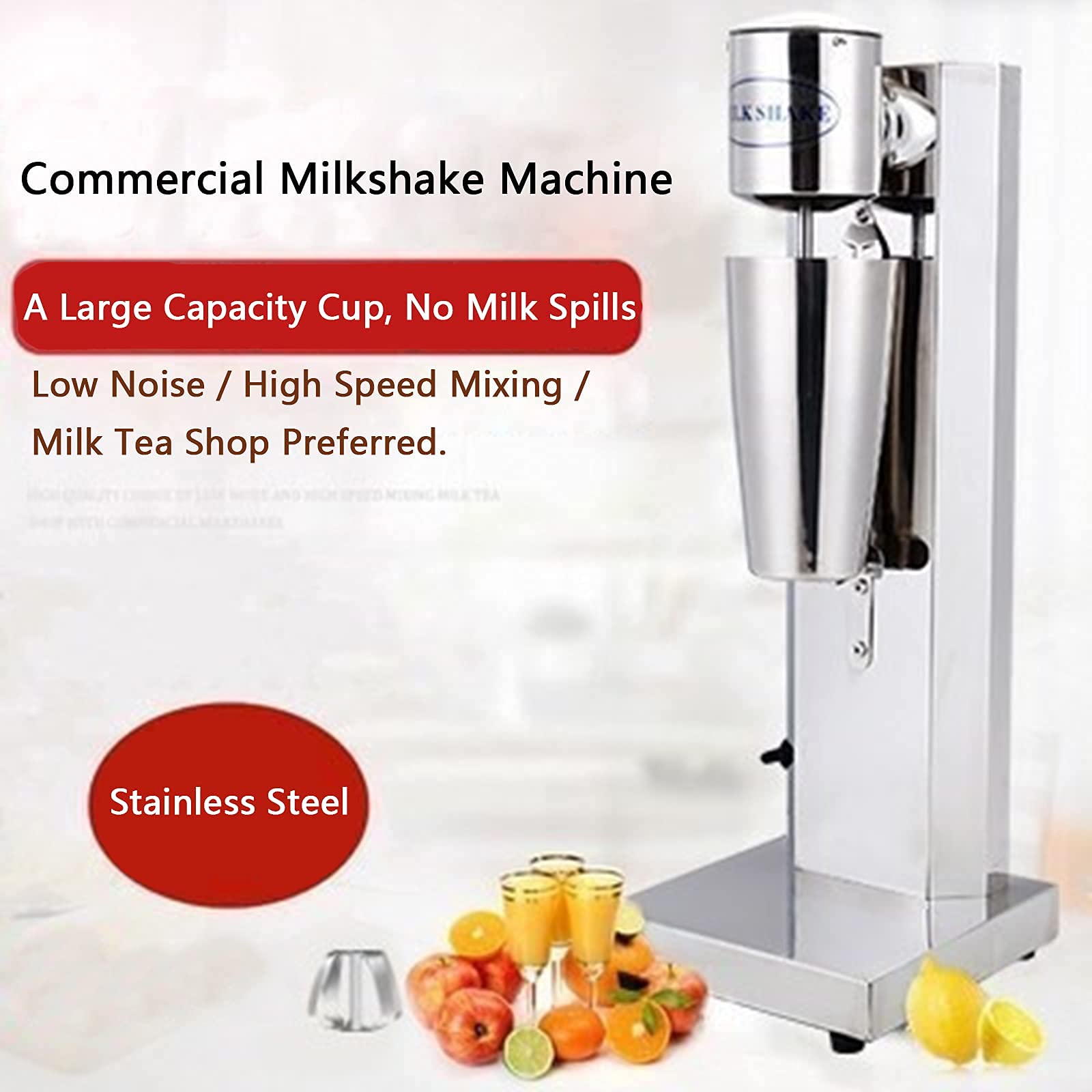 Komercyjna Maszyna do Milkshake'ów 800ml, Mikser do Napojów, 2 Prędkości