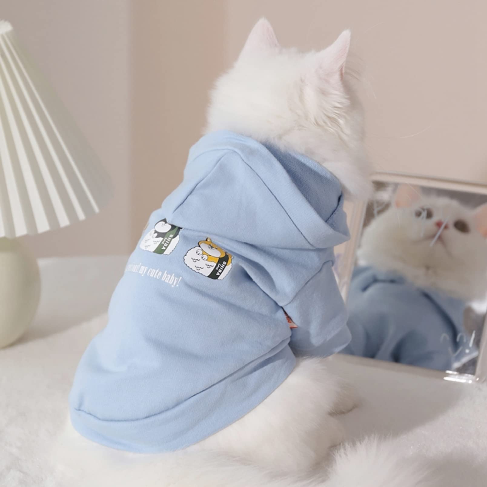 Amazon | 猫服 パーカー 犬服 フード付き ペット服 防寒 コスチューム