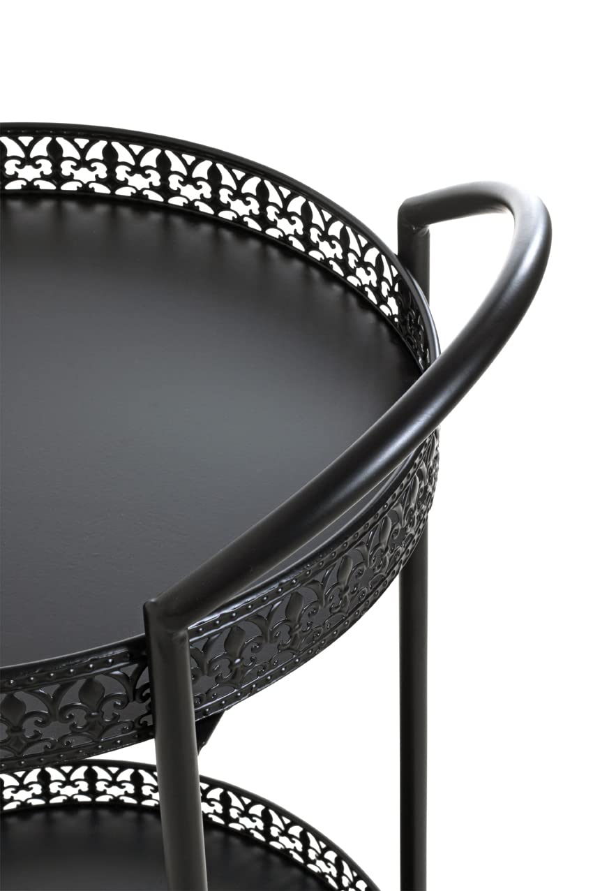 HAKU Carrello di servizio nero, metallo - Dim. L 51 cm x A 71 cm x P 42 cm, Stile Art Deco