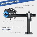 DASBET Wall Mount Bicycle Rack Workstand with Adjustable Clamp for Road Mountain Bikes, Steel & Plastic, 45lbs (20kg) Capacity