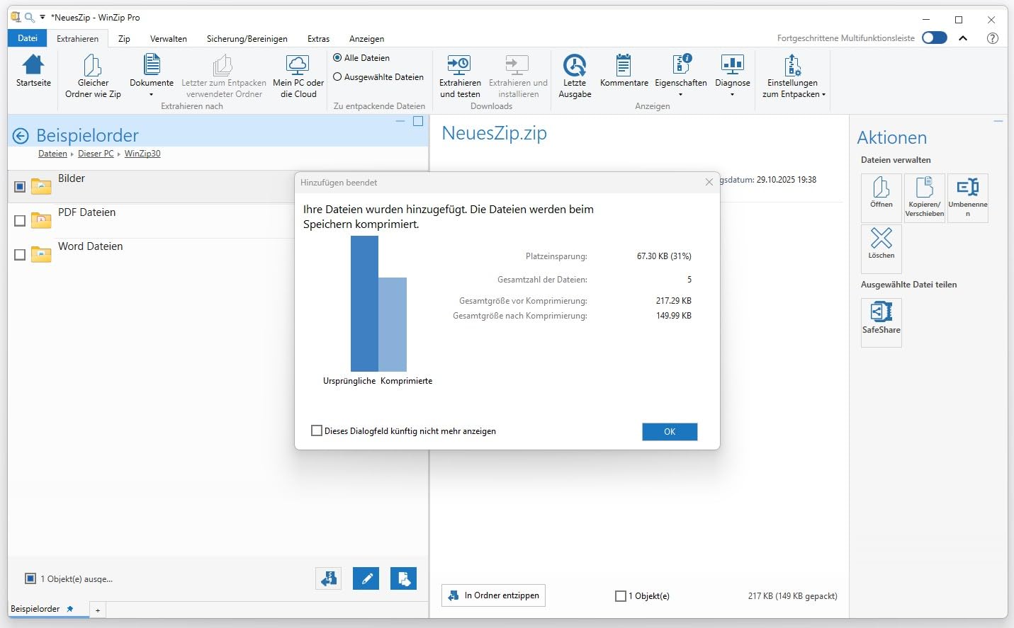 WinZip 30 PRO *1-PC / Dauerlizenz* Windows - Deutsch / ML #PKC | Dateien Entpacken, Packen+Sichern, Komprimieren, Verschlüsseln / ProductKeyCard / KEIN Datenträger