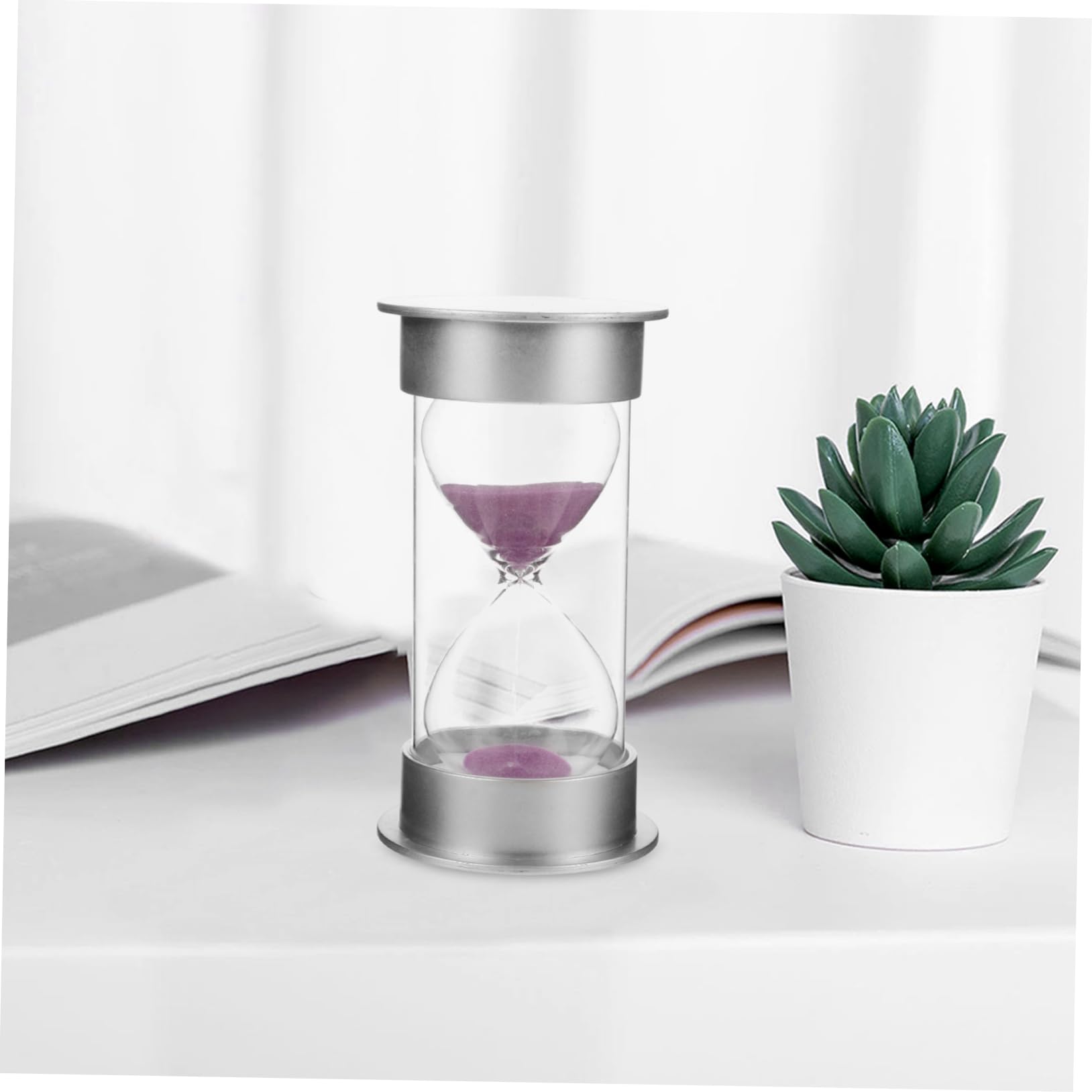 INOOMP 8pièces Hourglass Timer Decorative Clock for Kids Kitchen High Borosilicate Glass with Stable Base for Family Friends
