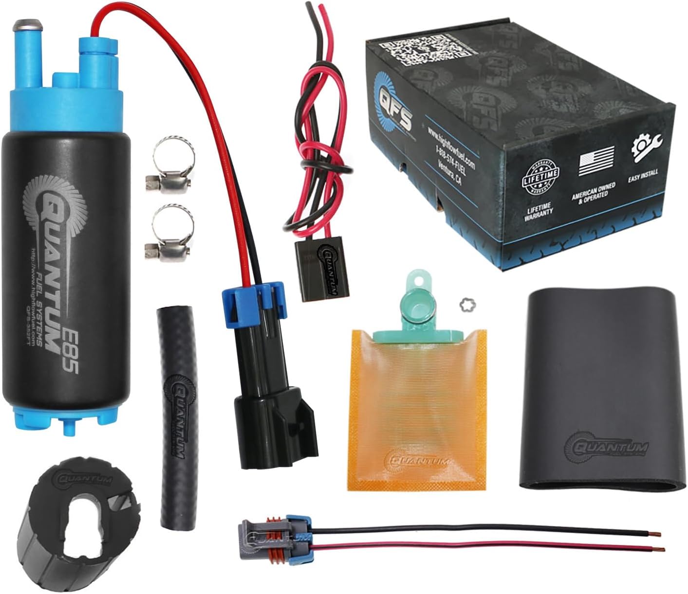 QFS-352FT-766-340 LPH E85 / Ethanol Compatible Fuel Pump with Installation Kit