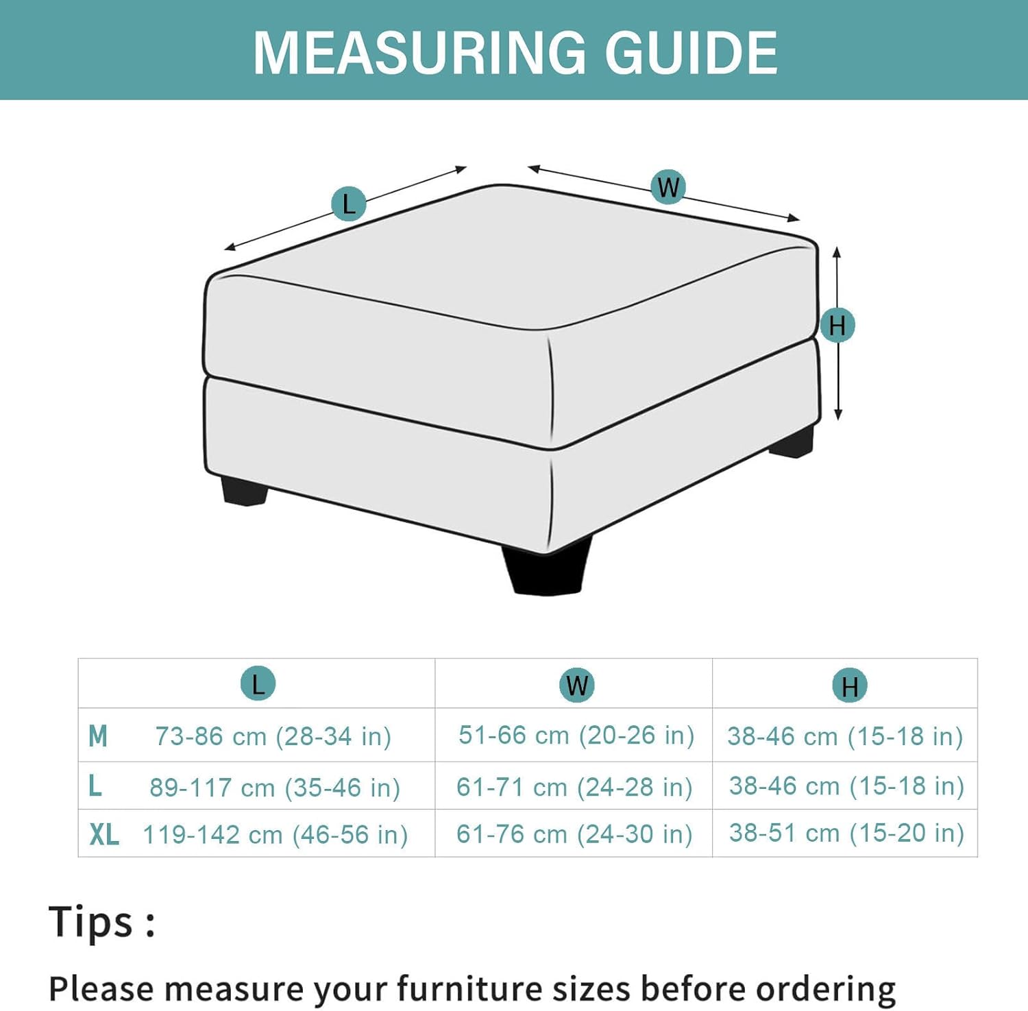 Ottoman Cover Rectangle, 1 Piece Ottoman Slipcovers Printed Spandex Ottoman Covers Slipcover Washable Footrest Stool Covers for Dogs Cats-Q-X-Large